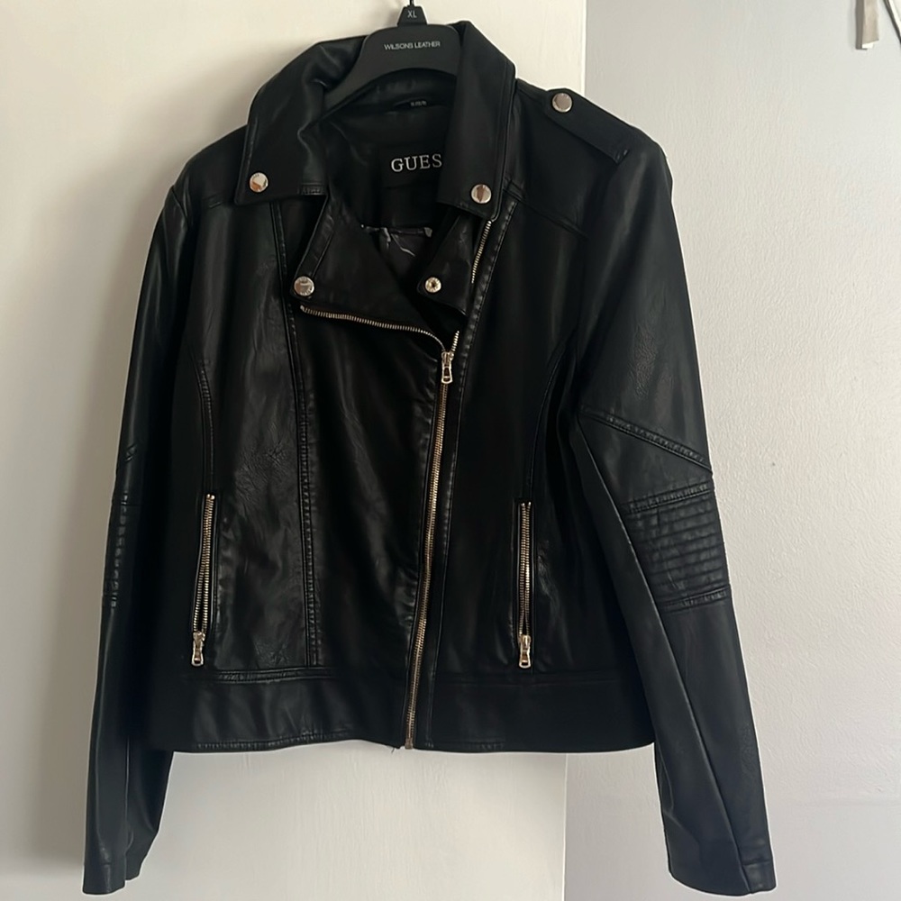 Floral Lined Leather Jacket